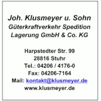 Logo: Joh. Klusmeyer u. Sohn, Güterkraftverkehr Spedition Lagerung
