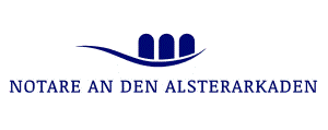 Das Logo von Notare an den Alsterarkaden