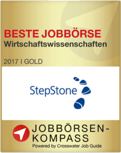 StepStone erhält Gold von Jobbörsenkompass in der Kategorie Wirtschaftswissenschaften 2017