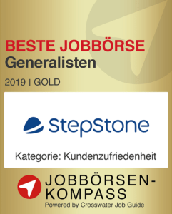 StepStone erhält Gold von Jobbörsenkompass in der Kategorie Generalisten 2019