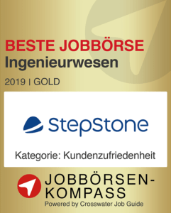 StepStone erhält Gold von Jobbörsenkompass in der Kategorie Ingenieurwesen 2019
