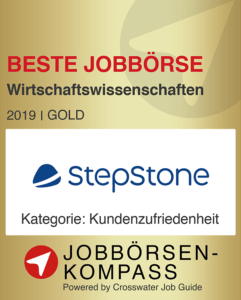 StepStone erhält Gold von Jobbörsenkompass in der Kategorie Wirtschaftswissenschaften 2019